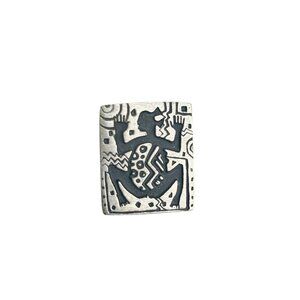 Alice Seely Pewter Fetishes Brooch Pin 1998 Vtg Boho Petroglyph Style Abstract